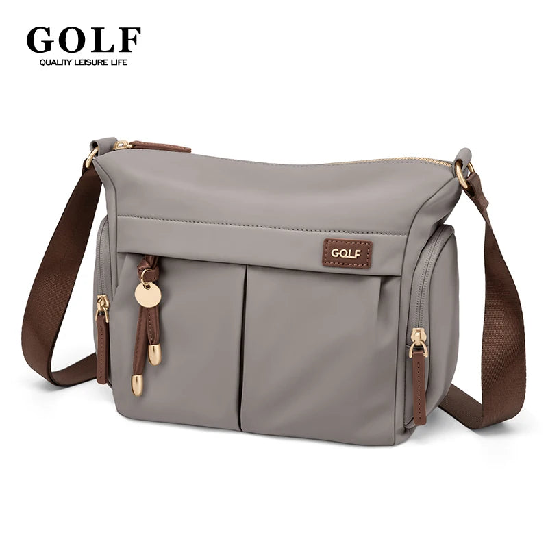 GOLF Women Crossbody Bag Nylon Female Cross Shoulder Bag Waterproof Woman Versatile Cell Phone Sling Bags Ladies Black Antitheft