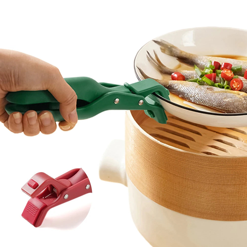 Hot Plate Gripper Clips Holder Tongs Bowl Holder Pot Clip For Kitchen Moving Hot Plate Bowls Pizza Pan Air Fryer Microwave Oven