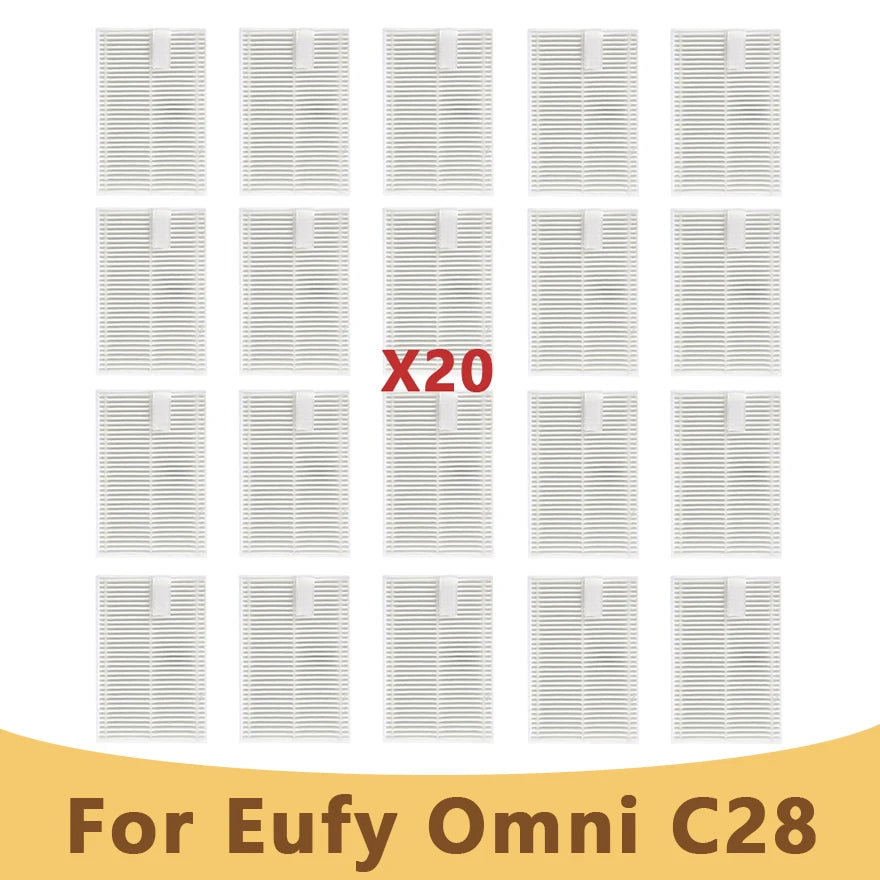 Replacement Parts for Eufy C28 Omni / Eufy C28 Robot Vacuum Cleaner Accessories Main Side Brush HEPA Filter Dust Bag Mop Rollers