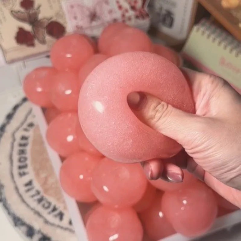 Handmade Peach Slushie Squishy Stress Ball Slow Rising Fidget Stress Ball Clear Jelly Sensory Ball Soft Stress Relief Toy