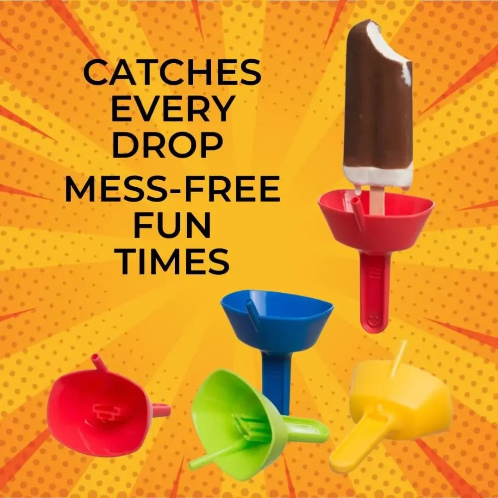 Portable Popsicle Protectors Drip Guard Holder Ice Cream Bracket Cartoon Style Anti-drip Tray Children Kids Home Party Necessity
