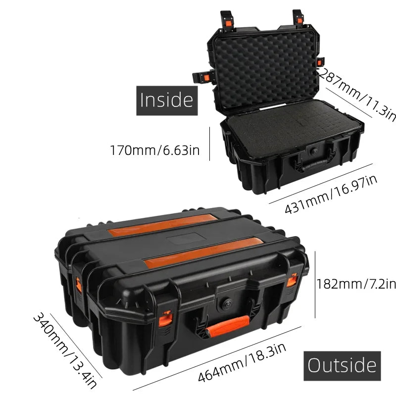 Large Tool box on wheels Shockproof Hard Case Portable Trolley Tool box Wheeled Safety Protector Tool Storage Box Tool Case