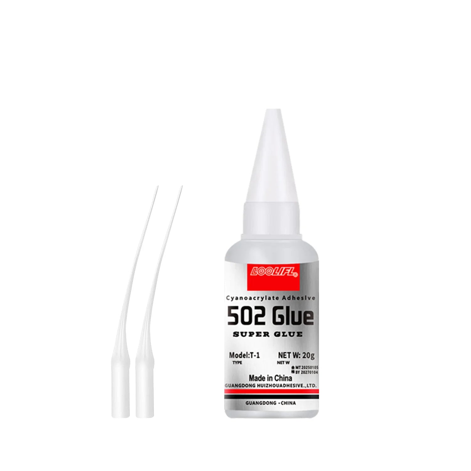 Loolifl 502 Strong Instant Adhesive, Cyanoacrylate Adhesive, Transparent and Traceless, Fast and Firm Bonding, Precise Application with a Fine Nozzle; Suitable for Plastic, Metal, Wood, Rubber, Shoe Repair, Universal All-Purp