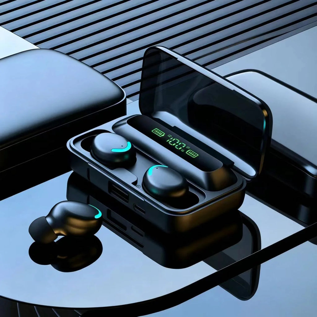 New TWS Bluetooth Earbuds 9D Noise Reduction Wireless Headset 600mAh Power Bank Charger Box LED Digital Display Touch Control