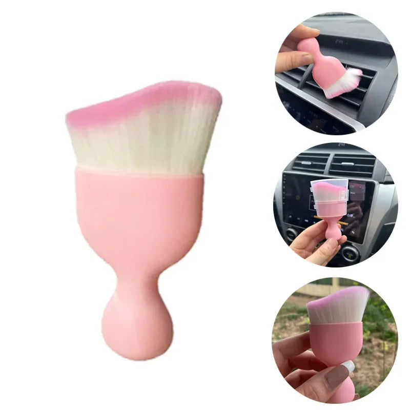 Car Air Conditioning Cleaning Brush Soft Bristle Gap Dust Remover Uses for Vent Slots Interior Dashboard Detailing Tool
