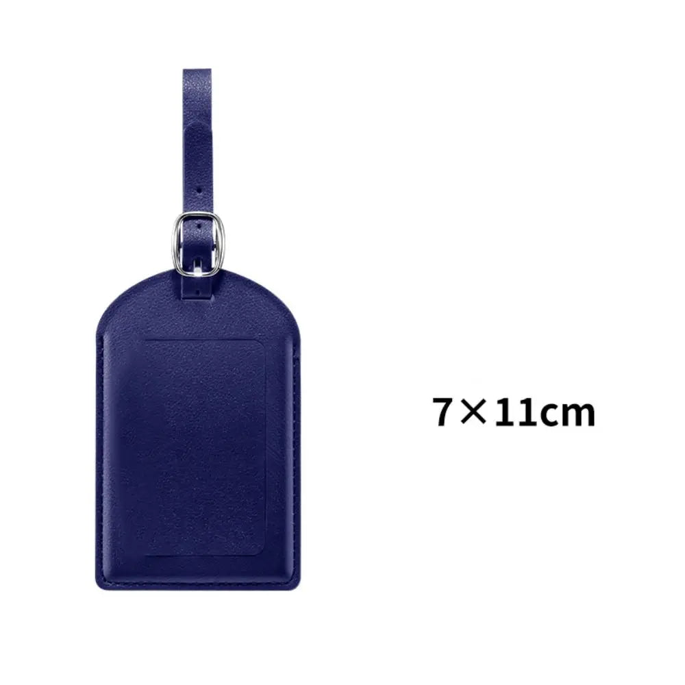 High Quality PU Leather Luggage Tags Anti Loss Creative Baggage Boarding Bag Tag Durable Suitcase Address Label Men