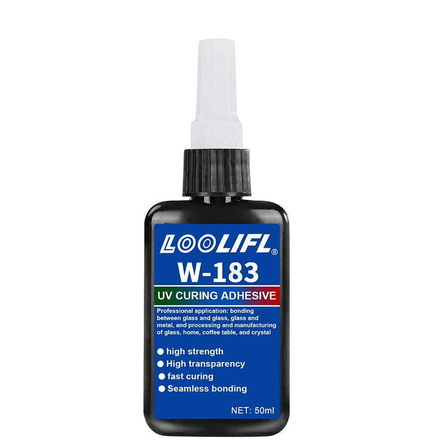 W183 UV invisible adhesive, transparent resin adhesive, diy, for glass, ceramics and plastics, UV curing, no residue. Strong