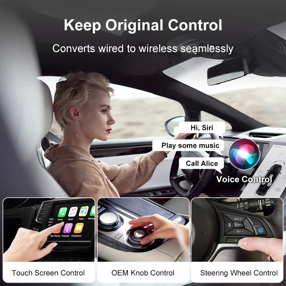 Android Auto Wireless Carplay Type-c USB Bluetooth Wifi Plug and Play 2In1 Dongle For Chevrolet Citroen Buick Cadillac Chery VW