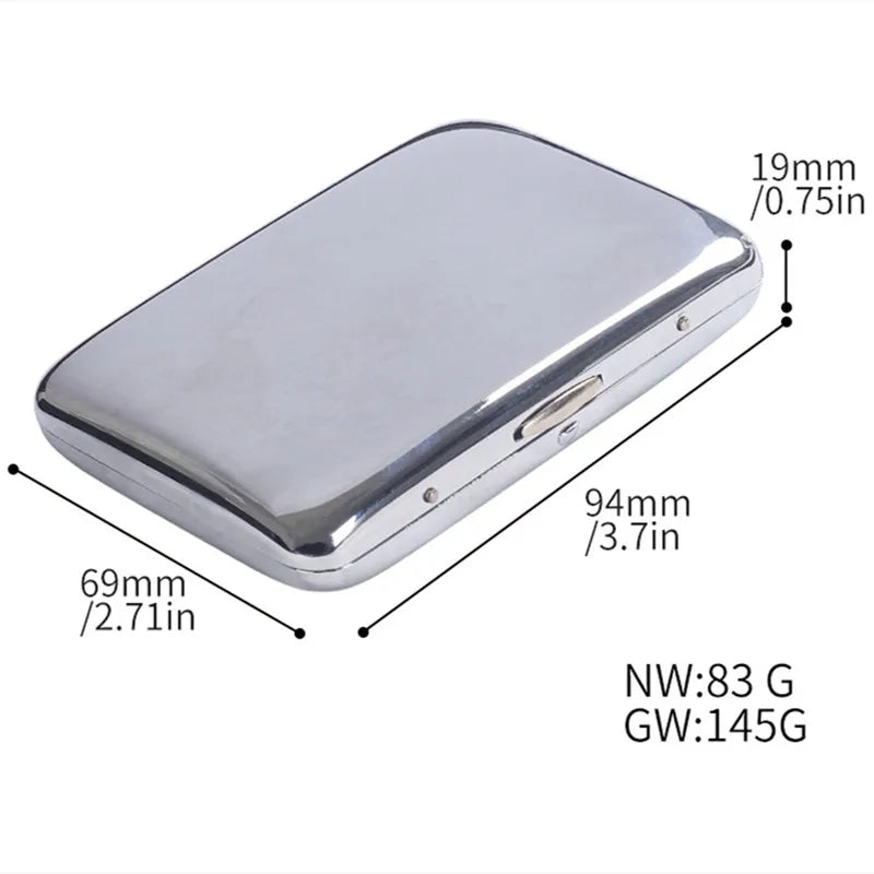 Stainless Steel Mirror Cigarette Case Gold Retro Portable Pocket Cigaret Pack 18 Cigarette Boxes Man Smoker Gift