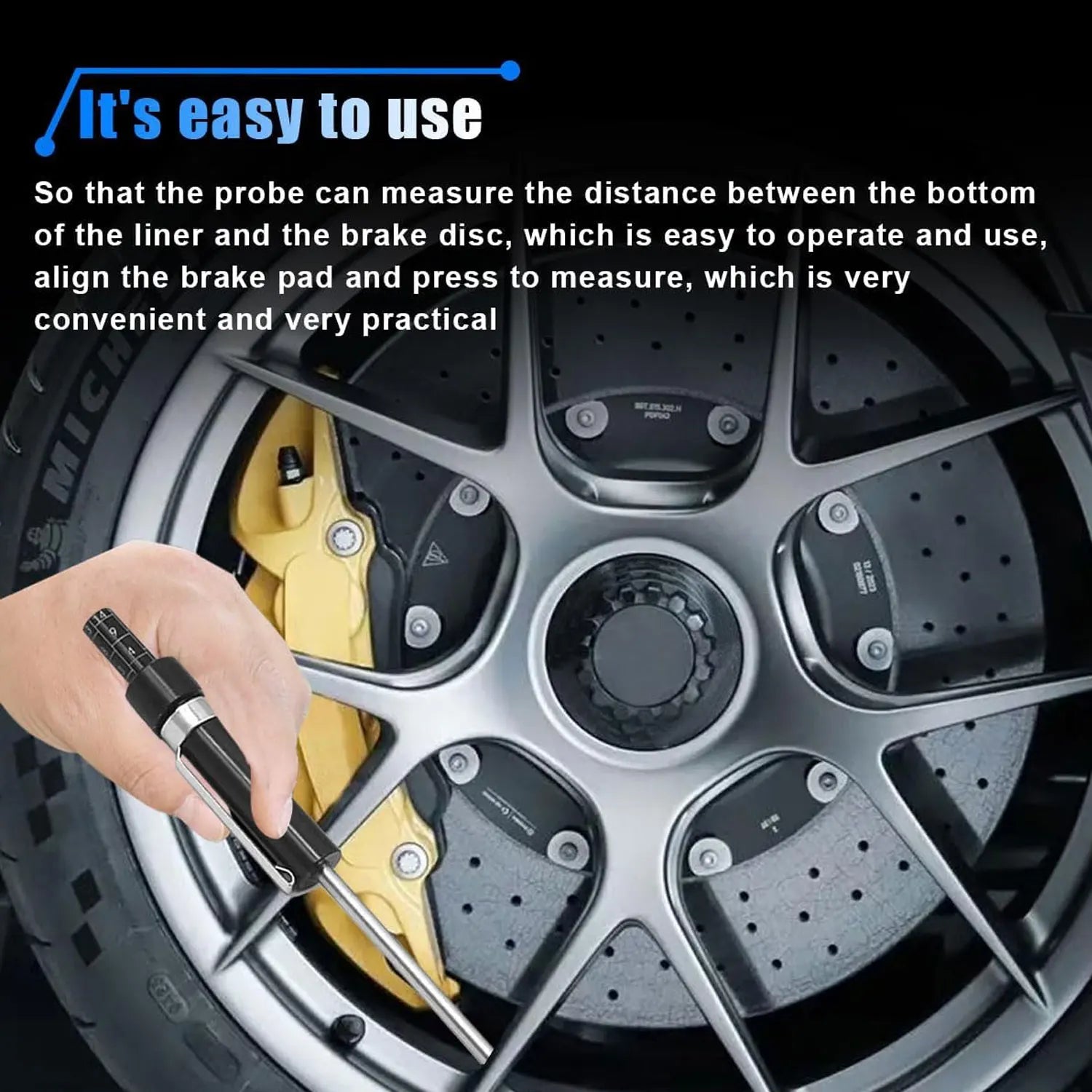 1PCS Brake Pad Measuring Gauge Brake Pad Scale Brake Pad Detection Pen Brake Pad Test Special Tool For Car Tire