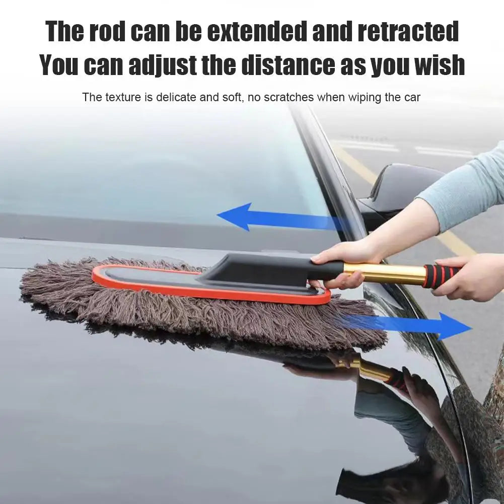 Car Duster Exterior with Extendable Handle Car Cleaning Tool Dust Remover Soft Non-Scratch Cleaning Brush For Car Home Dusting