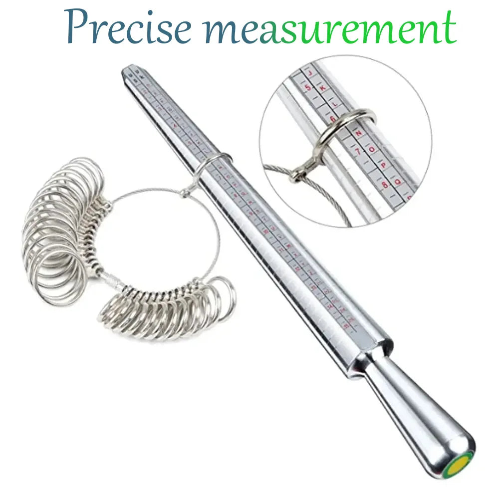 TOOLTOS 13PCS Ring Sizer Tool Kit with Mandrel Hammer Ring Clamp Gauge Polishing Tools for Jewelry Repair