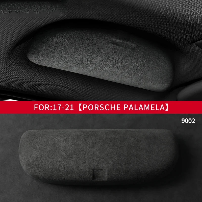 Super Suede Car Interior Refitted Roof Handle Glasses Case Sunglasses Box Storage Organizer For Porsche Palamera Cayenne Macan
