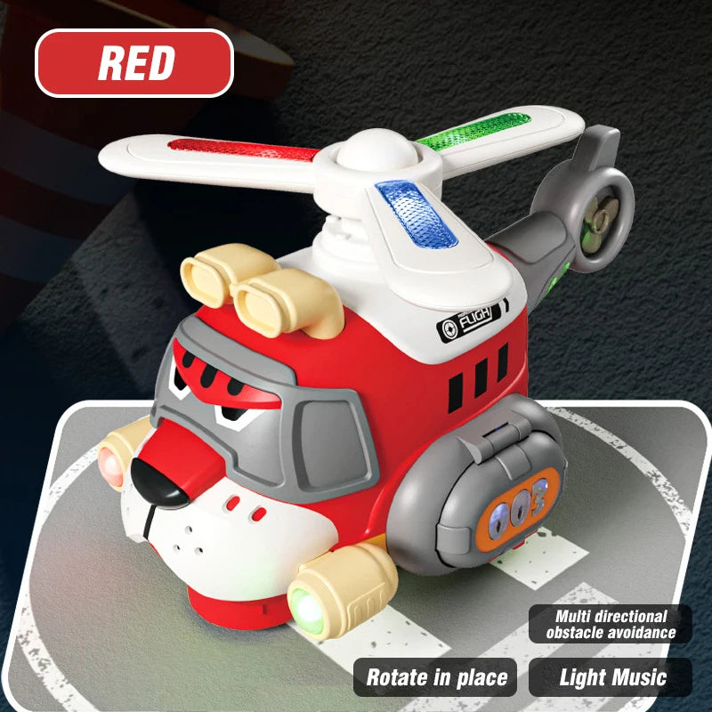 Electric 360 Rotating Tiger Airplane Toddler Cartoon Toys With Sounds And Lights Children's Toy Helicopter Boys Birthday Gifts