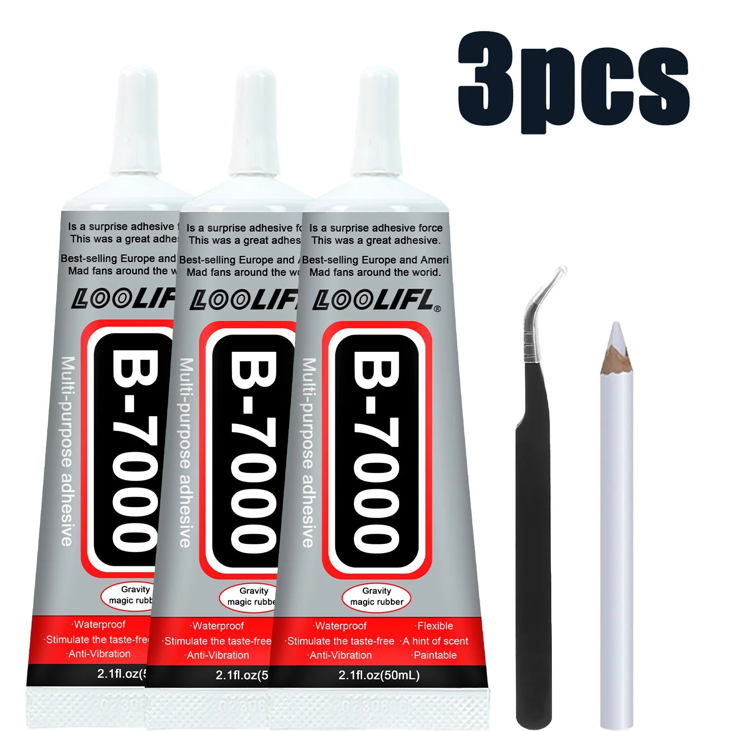 B-7000 Glue, 3/6 Pack, 15ml, Transparent Type, B7000 High Viscosity Glue, Can Be Used for Clothing/Shoes/Fabric/Screen Phones/Repair/Water Crafts/Jewelry Bonding Chronic Soft Gel