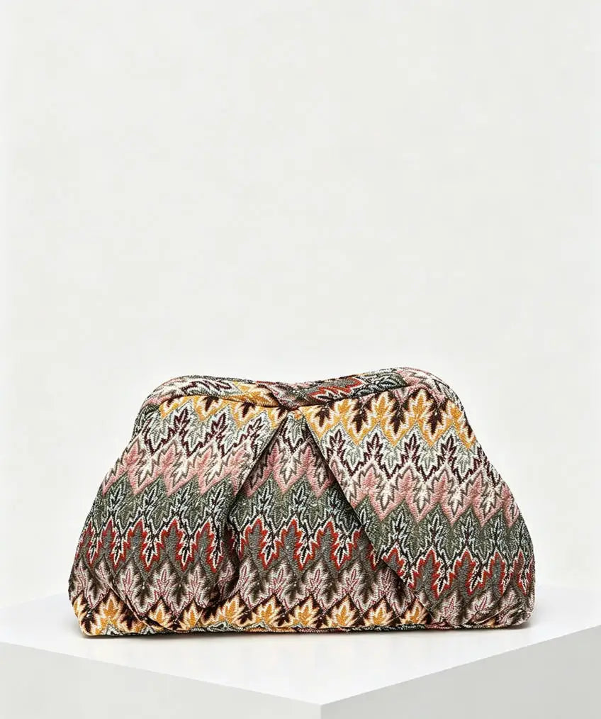 Bohemian Hand Crochet Knitted Clutch Bag, Moroccan Style Evening Party Purse, Vintage Women Woven Handbag Tassel Evening Clutch