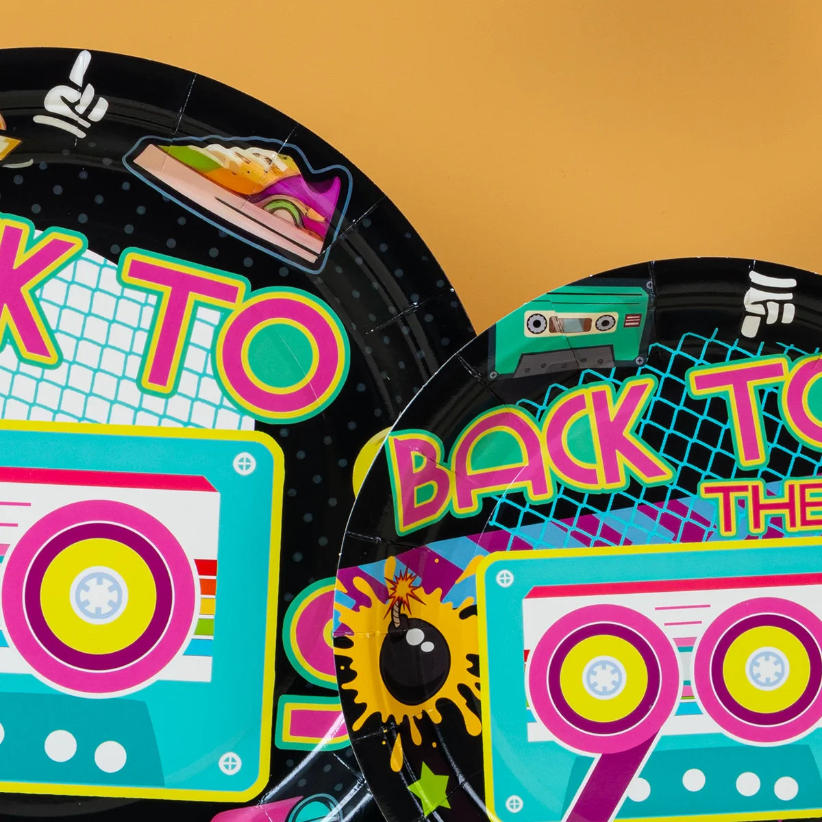 10/25/50pcs 90s Retro Disposable Paper Plates, Back to The 90s Party Tableware Supplies