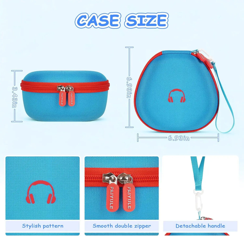 Kids Headphones Case for iClever/for EarFun/for JoySpark/for QearFun/for Candy Bila/for IMYB Foldable Wired Headphones, Earphone