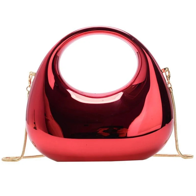 Luxury Designer Evening Clutch Clear Acrylic Women Handbags Fashion Shoulder Bag Half Moon Wedding Purses Party Tote Ladies 2025