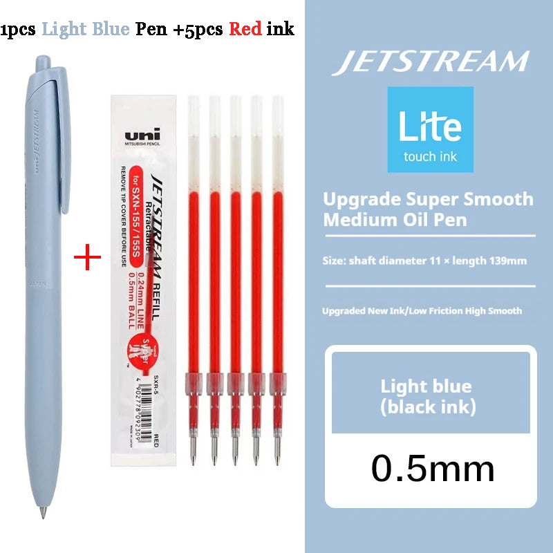 Uni Permanent Ballpoint Pen Jet Stream Anti-slip Cloudy Recycled Eco Shell Friction Super Smooth Ink Oil Pens Portable Supplies