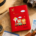 Custom Cute Cartoon Animal Bear-pattern Passport Cover with Custom Name, Text Passport Book Holder, Passport Protector