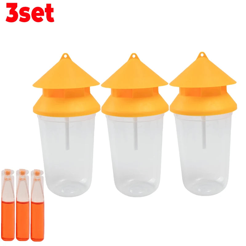 2/20x Fruit Fly Trapper with Attractant Hanging Fly Traps Bottles Non-Toxic Reusable Catcher Multipurpose Kitchen Yard Pest Tool
