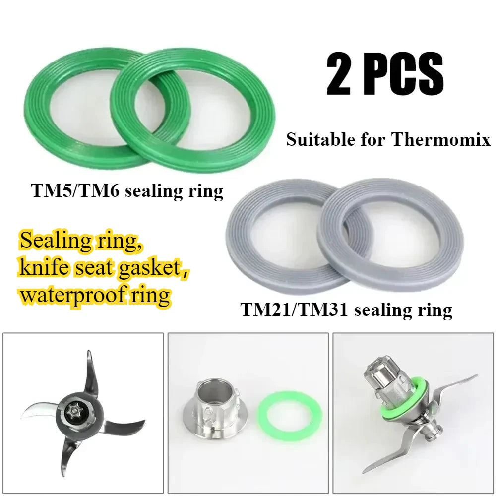 2PCS Green or Gray Gasket Suitable for Thermomix Gasket Sealing TM5 TM6 TM21 Hybrid Sealing Ring Kitchen Appliance Accessories