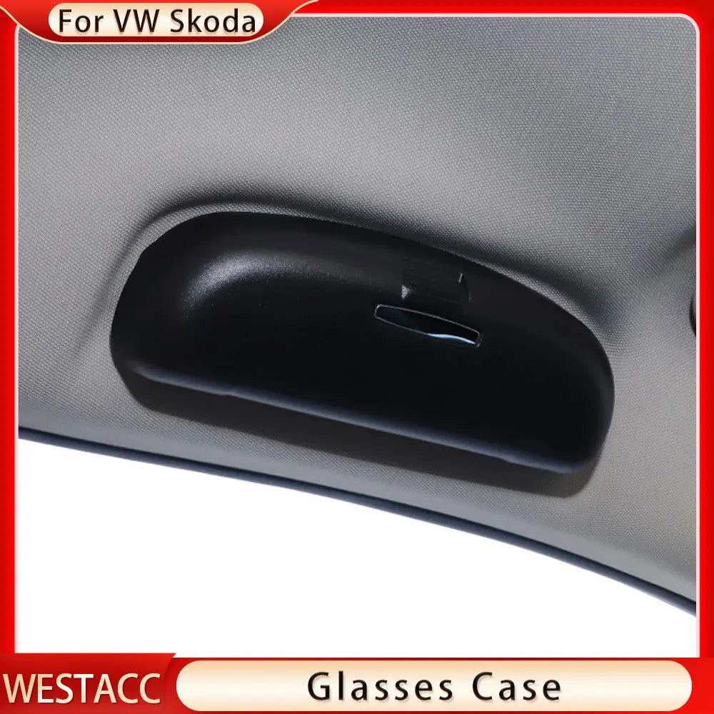 ABS 4 Colors Car Glasses Case Holder for Volkwagen VW Touareg for Skoda KAROQ KODIAQ Sunglasses Storage Box Accessories
