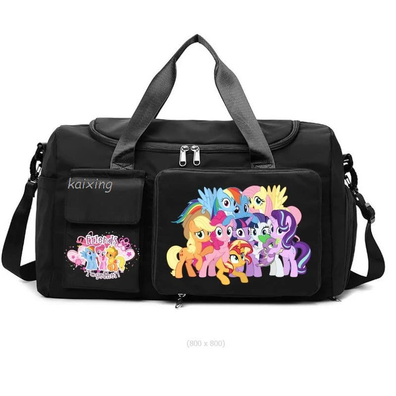 New My Little Pony Gym Bag Compartment Luggage Bag for Men Women Foldable Waterproof Lightweight Yoga Gym Sports Bag