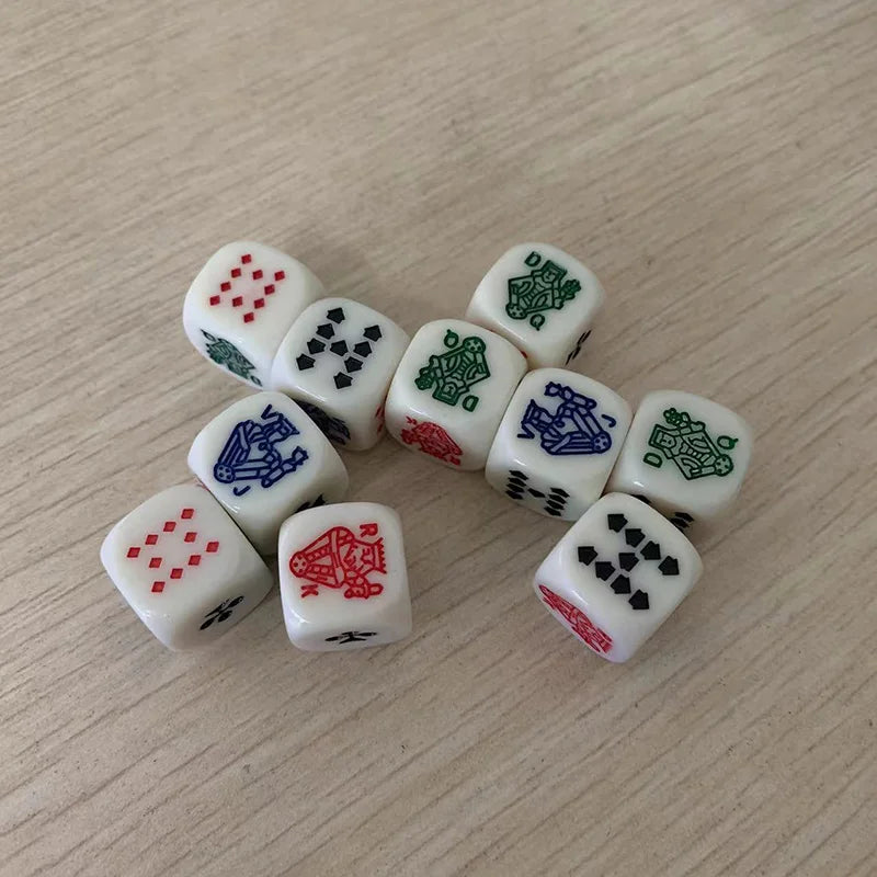 10 Piece Poker Dice Puzzle Game  6 Sided Dice Game Accessory 15mm