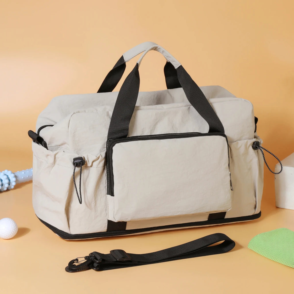 Travel Bag with Large Capacity for Short-Distance Travel, Storage Luggage Bag, Portable Lightweight Crossbody Sports and Fitness Bag for Women, Expandable and Can Be Attached to a Trolley Case