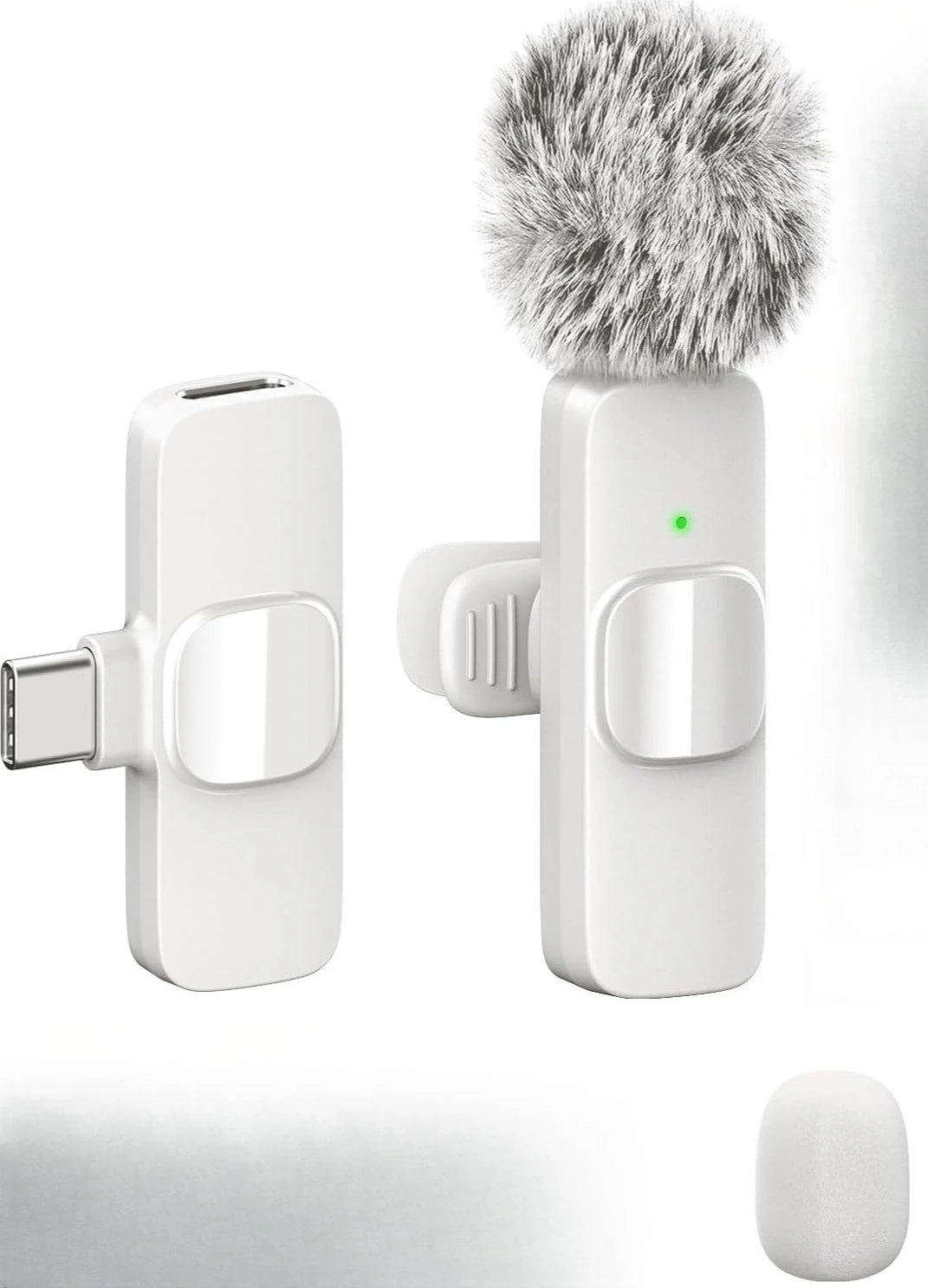 Wireless Lavalier Microphone Mini Lapel Noise Cancelling for iPhone 15/16/17 iPad Android Vlogging Interview - Compact Audio Rec