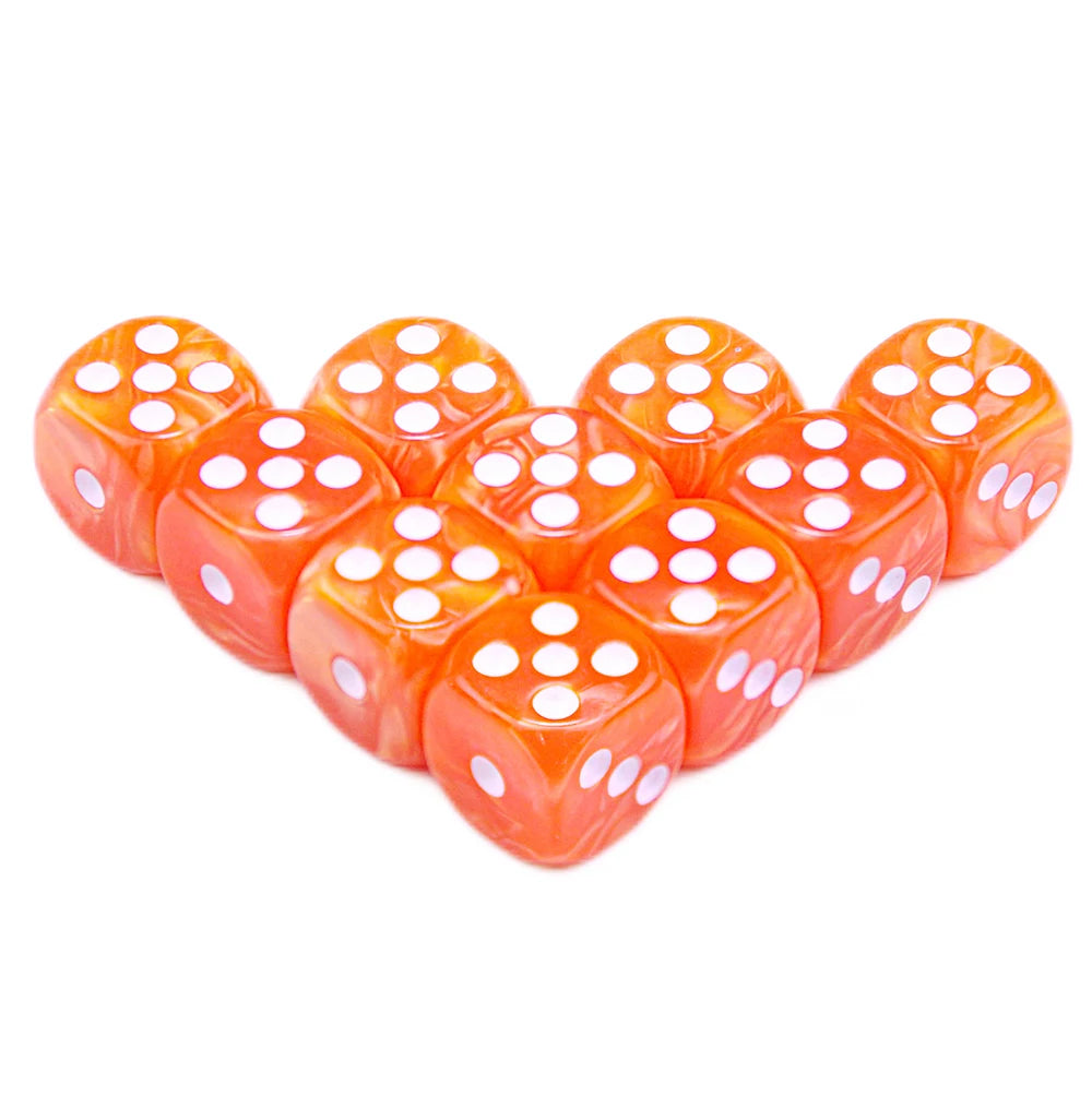 10Pcs Dice D6 16mm Gambling Dice Marble Effect Dots Dice Game Accessories and Gift