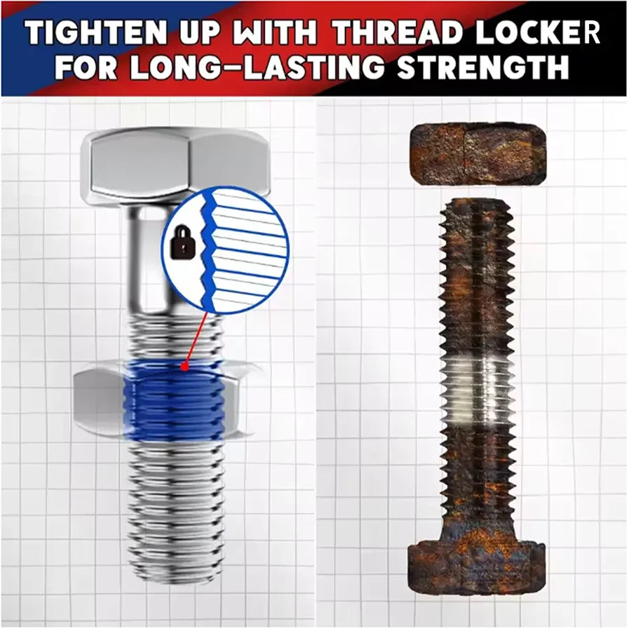 Best-Selling 1-5Pcs Thread Locking Agent, Blue, Medium Strength, Removable Anaerobic Adhesive for Screws and Nuts, Anti-Loosening, Corrosion-Resistant, 10Ml-250Ml