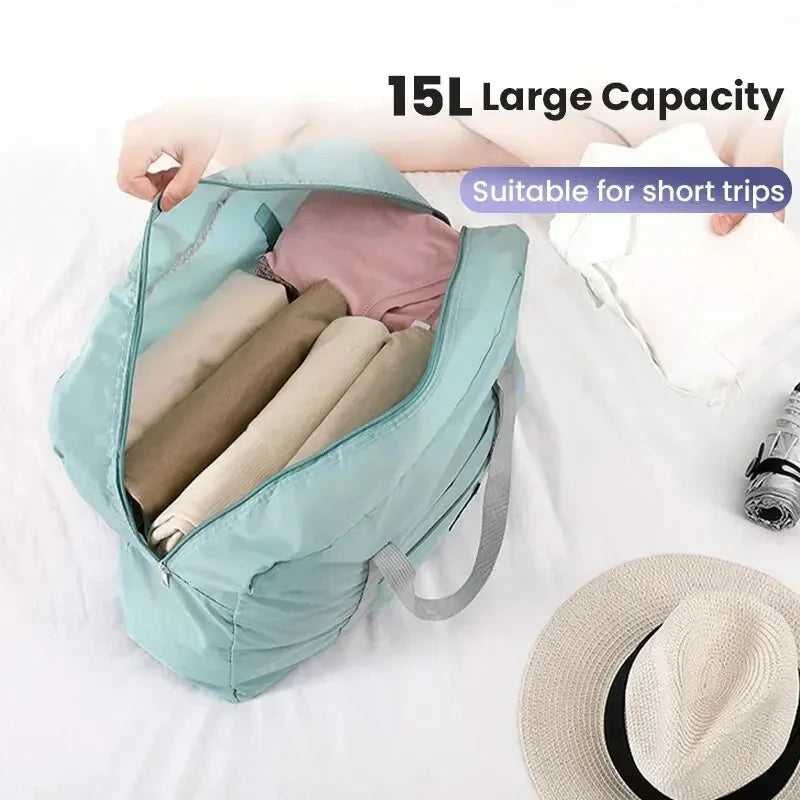 Lightweight Foldable Travel Duffel Bag: Unisex Tote Carry-On Luggage for Weekenders & Overnight Stays