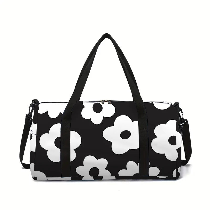 Forest Flowers Large Capacity Luggage Bag for Boy and Girls Best Gifts 2D Flat Cartoon Travel Duffels Hand Bag for Children