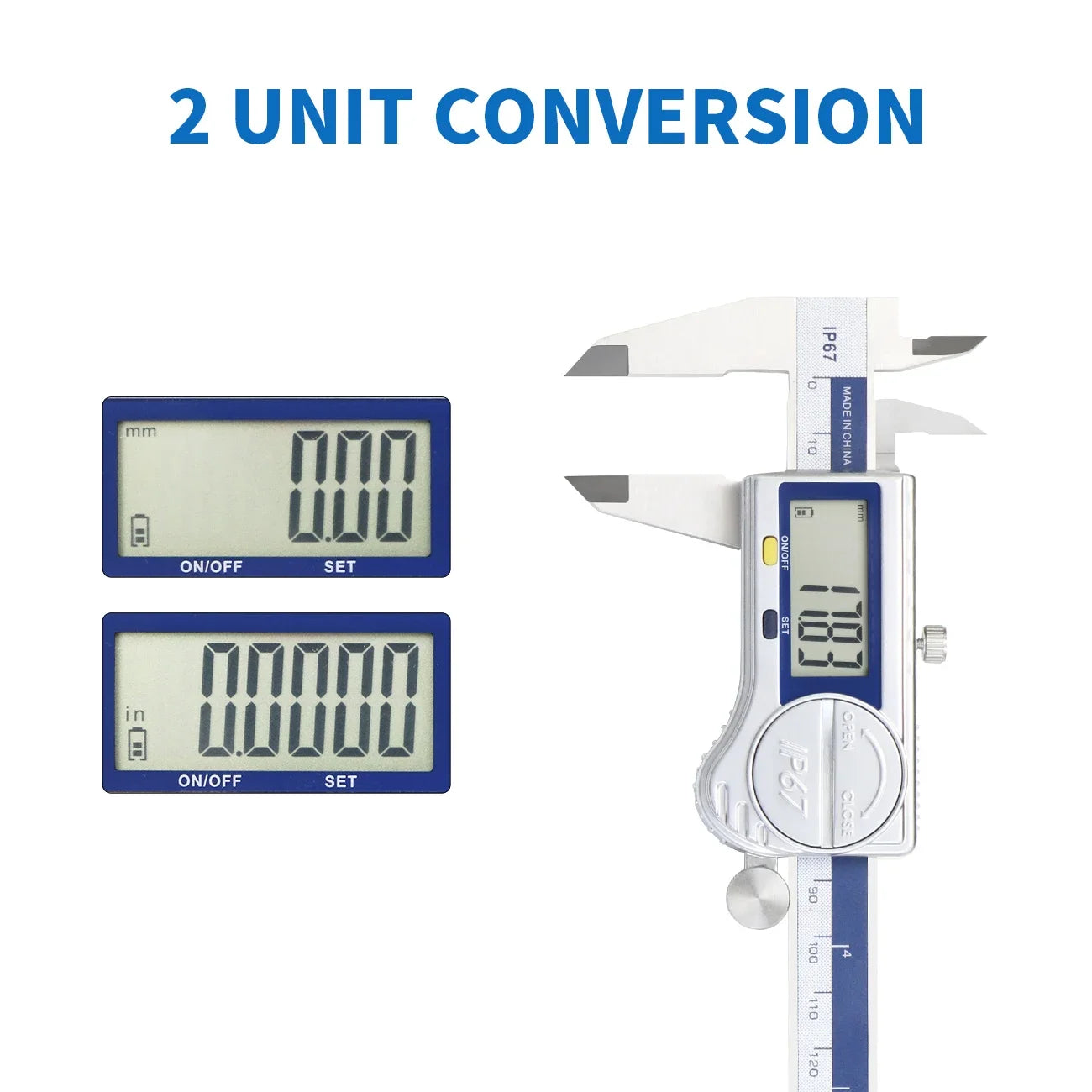 SHAHE Digital Caliper,Calipers Measuring Tool with IP67 Coolant/Water/Dust Proof,Large LCD Display,ABS, Inch/MM Conversion