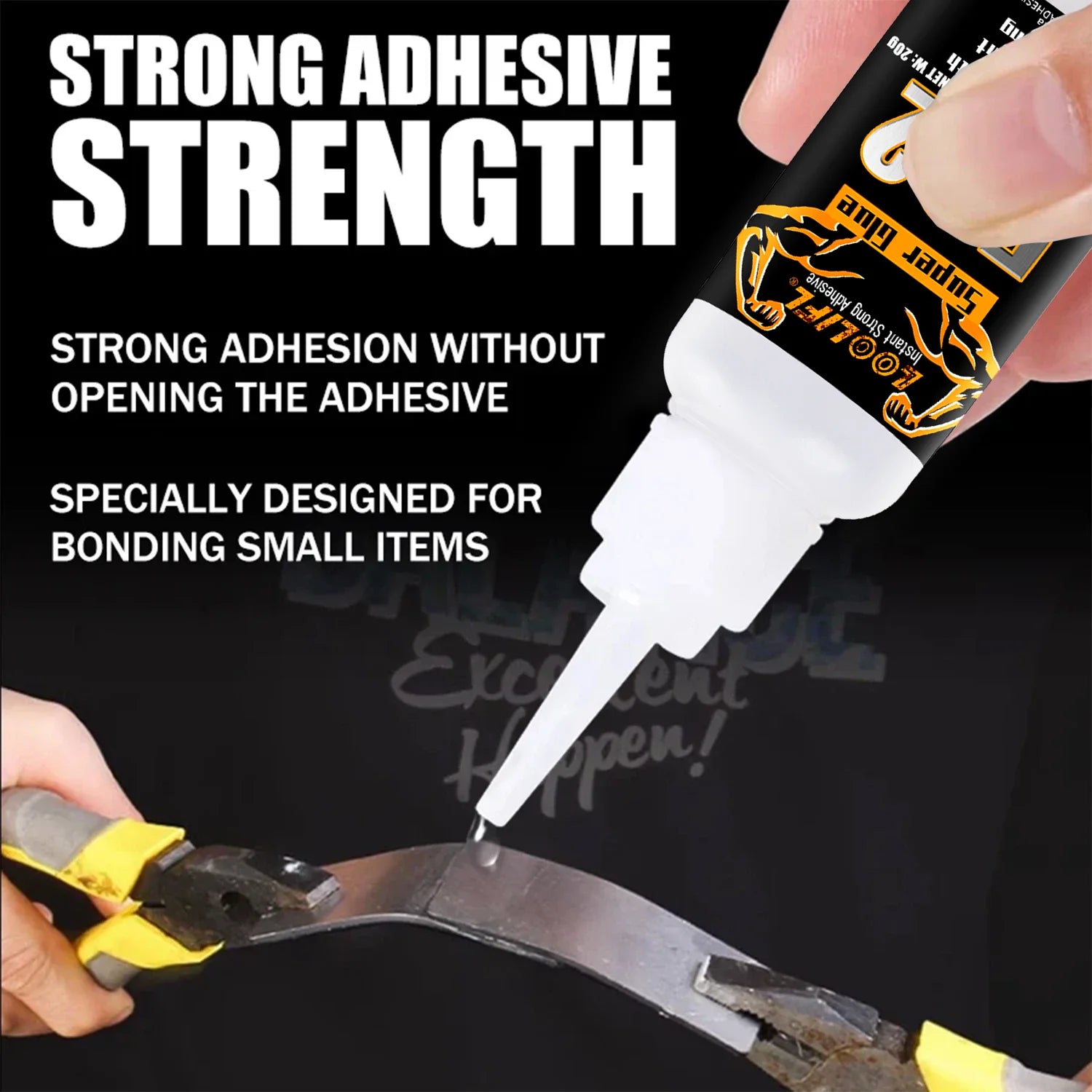 Super Strong Glue 502 High-Strength Fast-Drying Cyanoacrylate Adhesive, Suitable for Leather, Rubber, Wood, Metal, High-Strength Liquid Glue Tool, with Precision Dispenser