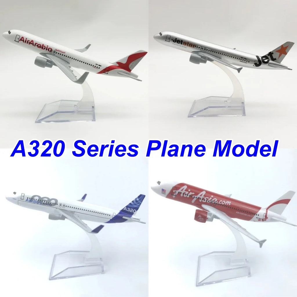 Toy 16CM A320 Series Aircraft Model Diecast Alloy Airplane ﻿320 1/400 Scale With Plane Base Adult Children Gift