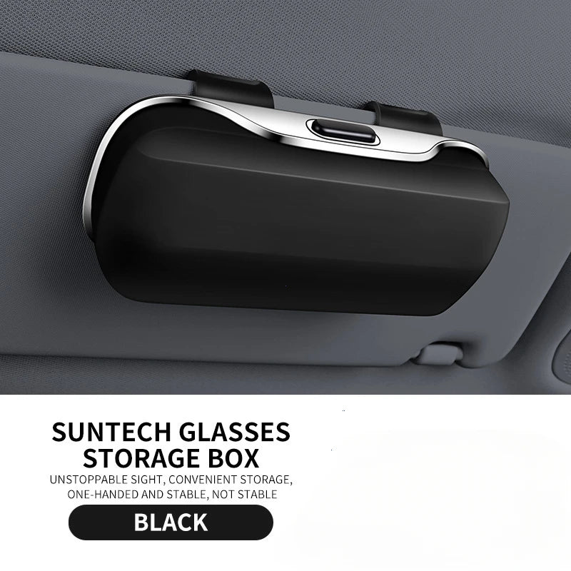 Multifunction Car Glasses Box Portable Car Sunglasses Holder Car Driving Glasses Holder Eyeglass Case Sun Visor