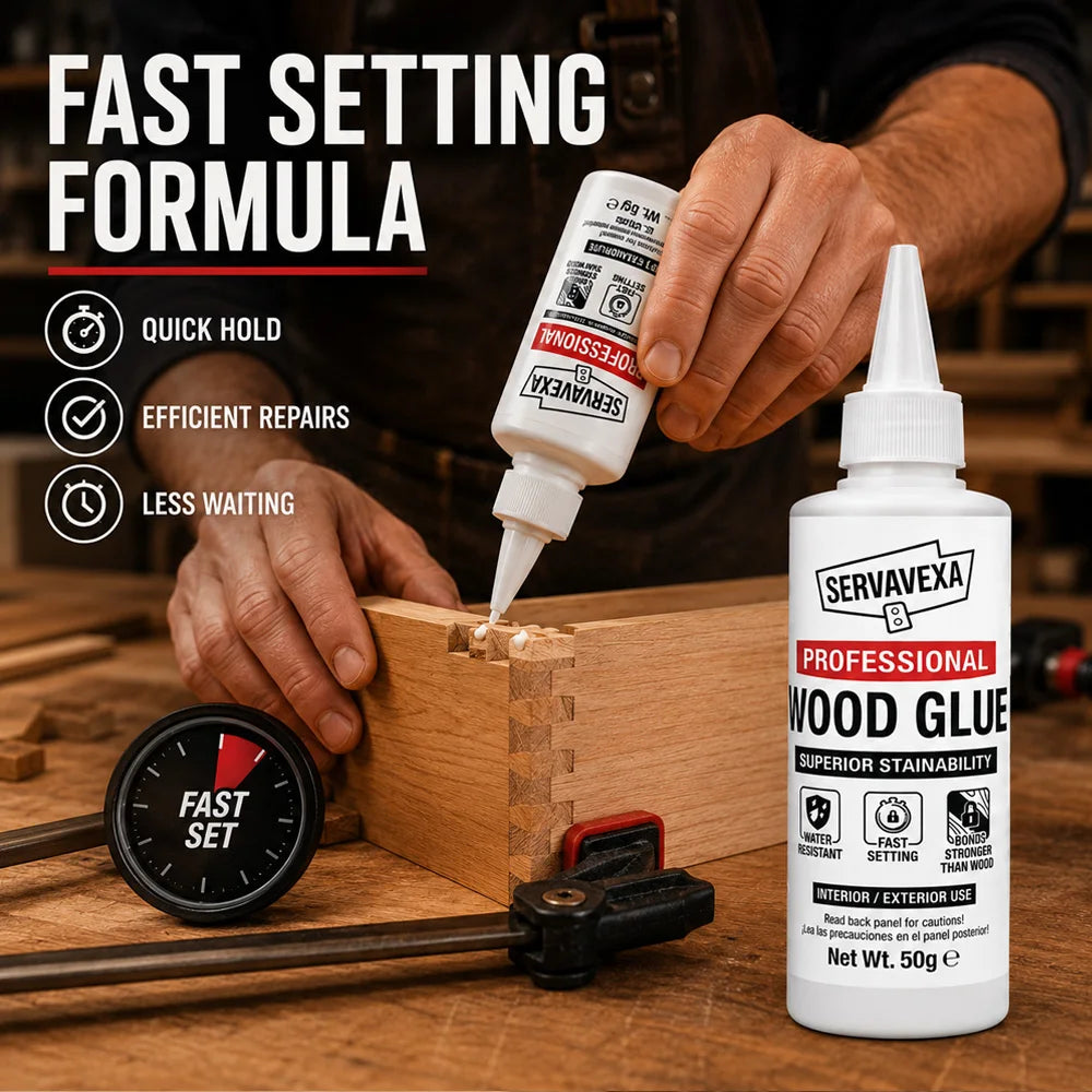 Professional Woodworking Adhesive Fast Drying Strong Bond Water Resistant Liquid Glue Interior Exterior Home Repair 50g