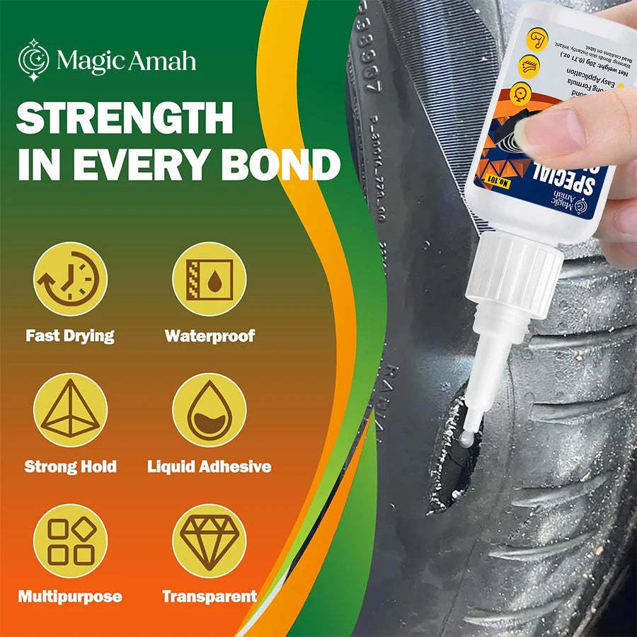 1-3Pcs Special Cyanoacrylate Glue for Rubber Fast Curing Strong Bond Adhesive for Car Tire Slippers Rubber Belt Instant Repair