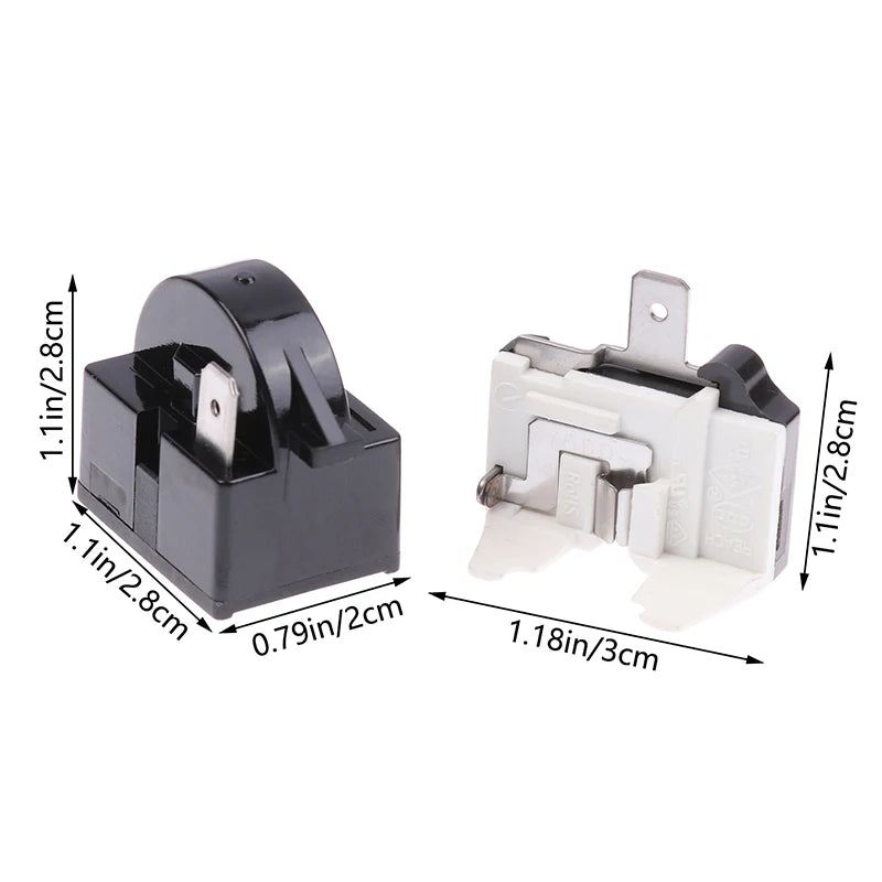 New【Refrigerator Compressor PTC Start Relay Refrigerator Starter Overload Protector 1/2 Pin 15 1/6H Replacement Protector】
