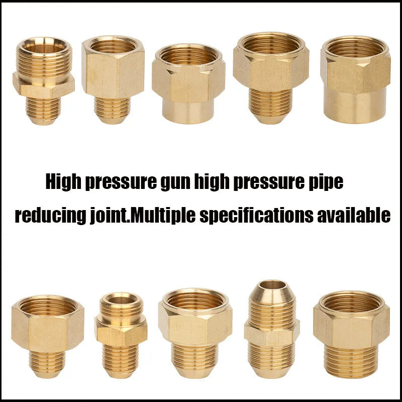 Reducing Brass Fitting 3/8" 1/2" M14 M18 M22 Thread Connector Male Female Adaptor Pressure Washer Gun Hose Connector