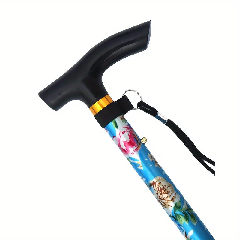 Lightweight & Adjustable Trekking Pole - Foldable Walking Stick/Cane With Rubber Handle for Men & Women