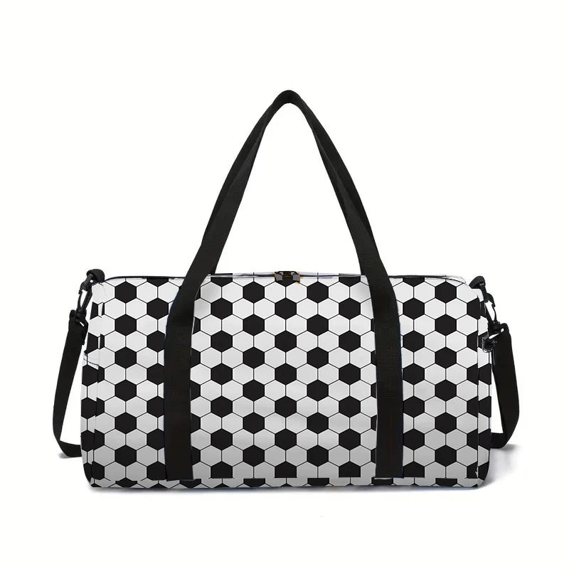 Jumping Football Large Capacity Luggage Bag  For Boy And Girls Best Gifts 2D Flat Cartoon Travel Duffels Hand Bag For Children