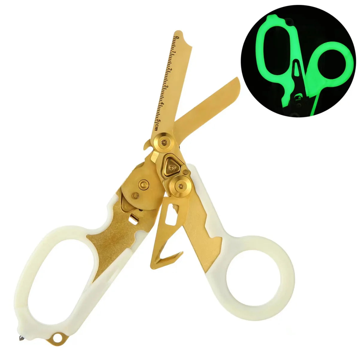 6 In1 Foldable Medical Emergency Response Scissor Shear First Aid Kit Scissors Tactical Plier Outdoor Survival EDC Tool Gear