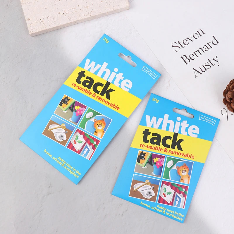 50/75G White Tack Reusable Adhesive Putty Sticky Tack Non-Toxic Removable Wall Safe Tack Putty for Poster Photo Frames Party