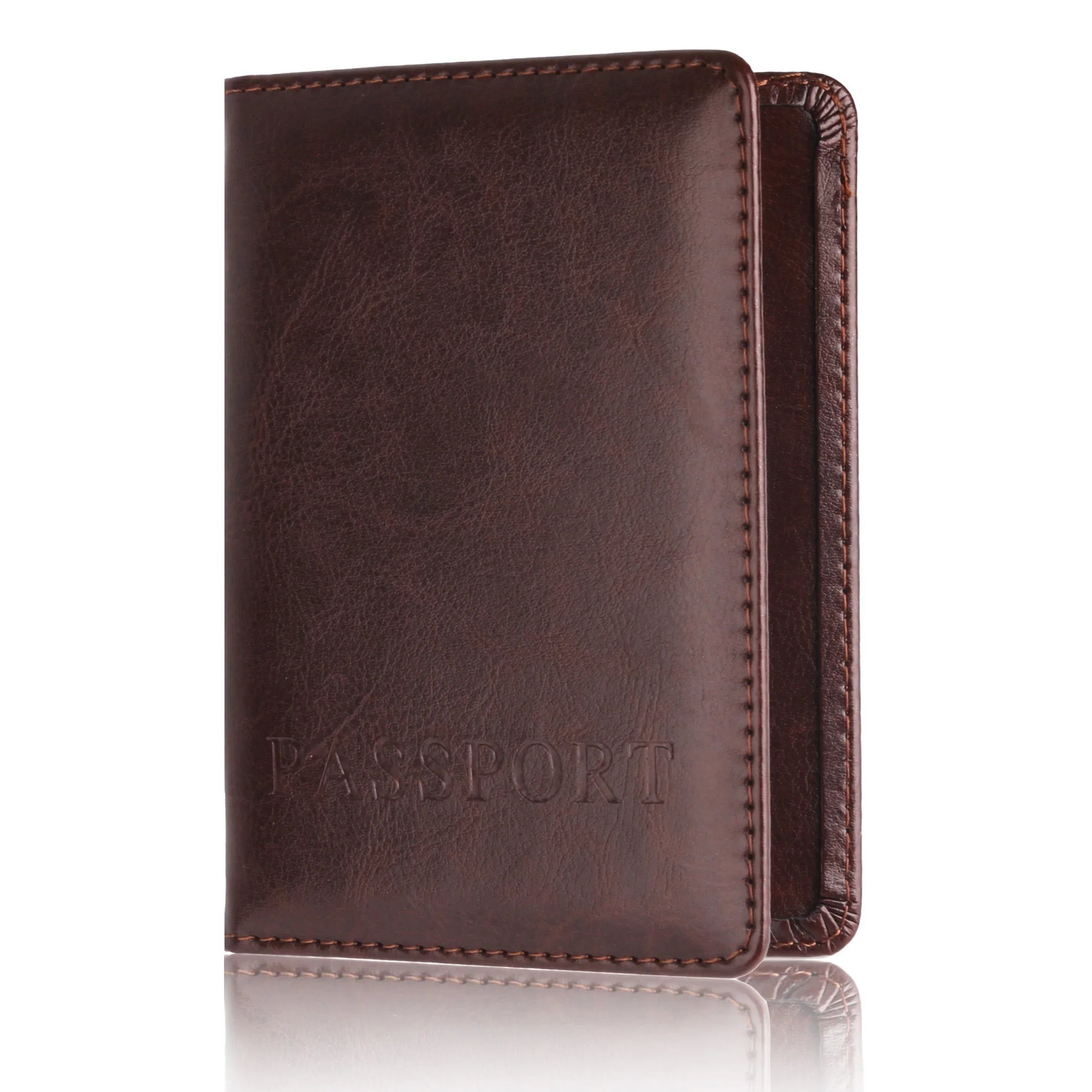 Unisex Simple PU Leather Travel Passport Holder Cover Case for Men Women Document Ticket Protective Multi-card Slot Storage Bag