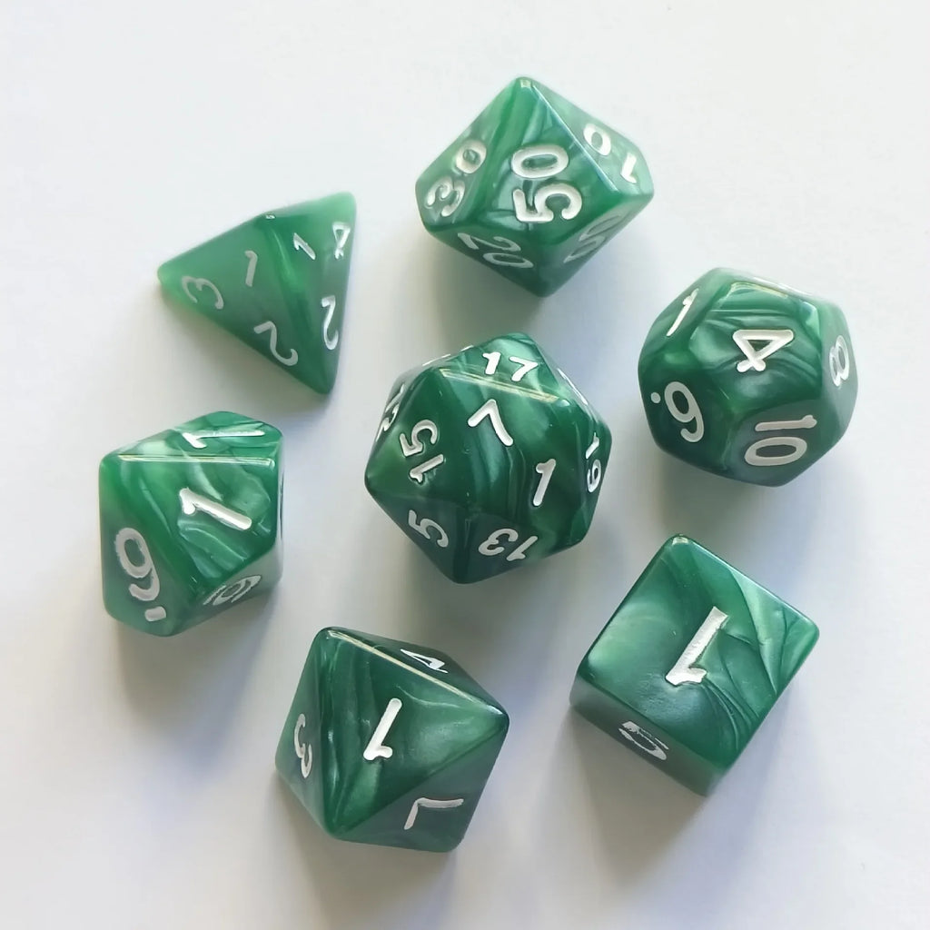 7pcs/set Colorful Pearl Pattern Polyhedral Dice Number Dice Kit for DND PRTG RPG Running Team Table Board Game Dnd Dice Set